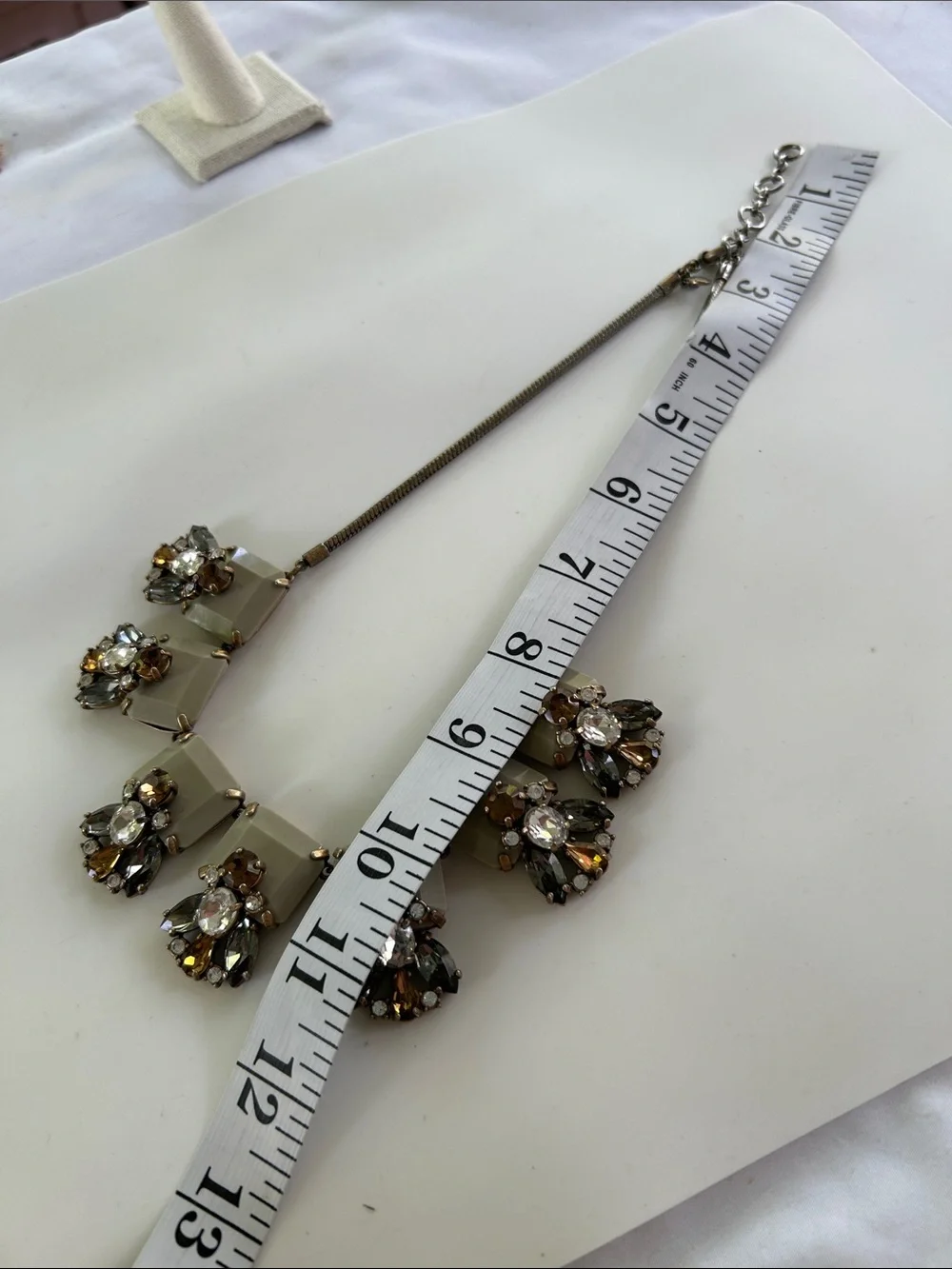 J. Crew Enamel & Rhinestone Cluster Statement Necklace